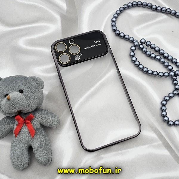 قاب گوشی iPhone 13 Pro Max آیفون طرح طلقی شیشه ای Camera Lens شفاف اورجینال CREATIVE CASE سری Q SERIES رنگ مشکی کد 580